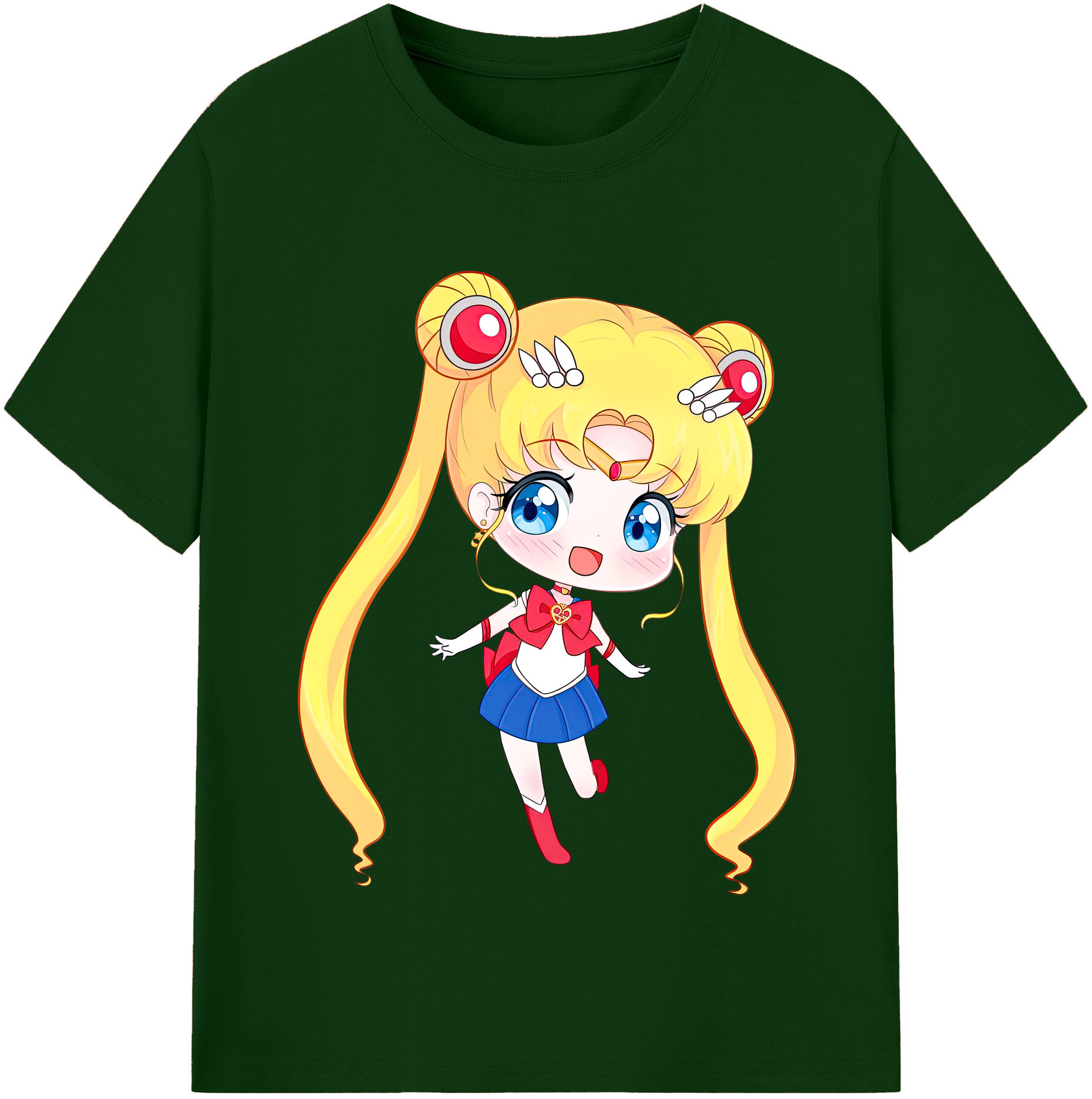 （画像用） 美少女戦士セーラームーン 月野 うさぎ つきの うさぎ Sailor Moon Tsukino Usagi 綿100％半袖Tシャツ（フロントプリント）